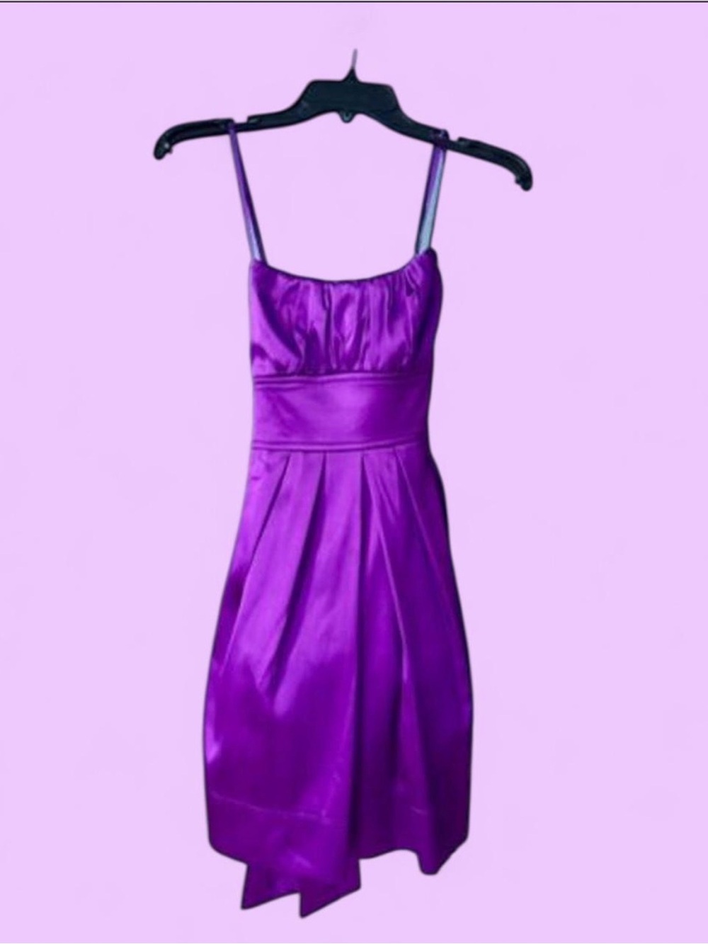 Roxy Purple Satin Spaghetti-Strap Mini Dress